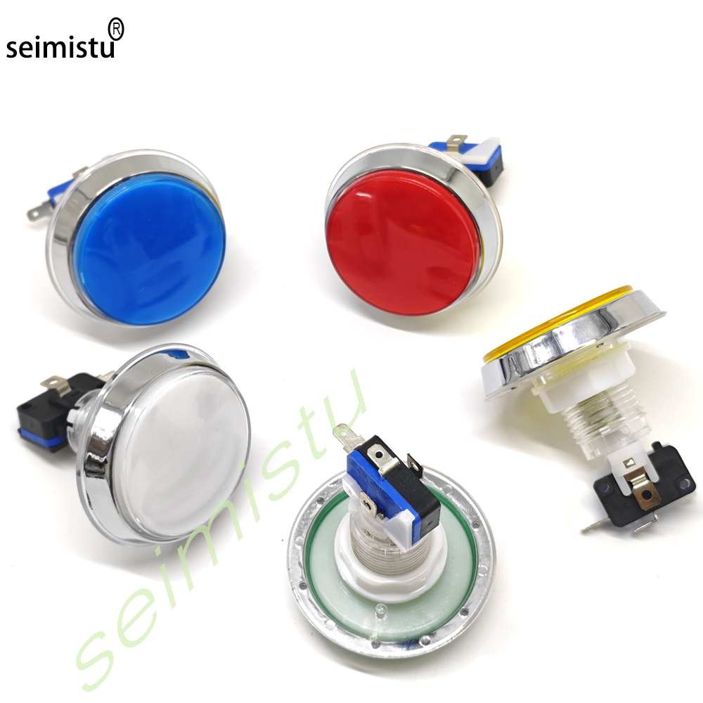 60mm 크롬 12V 플랫 아케이드 LED 버튼 — 핀 - Arcade Games Vending 리뷰 및 가격
